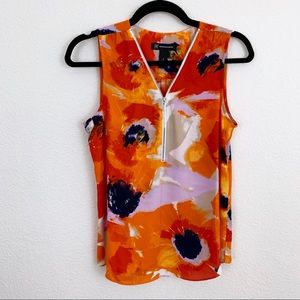INC Orange Poppy Sleeveless Blouse Size 4
